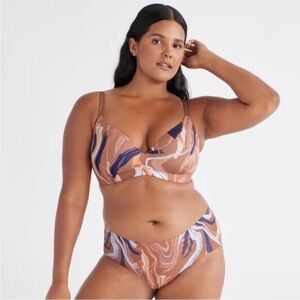 KNIX Wing Woman Contour Bra 7++ 36G 38G Wireless Plunging MARBLE EARTH